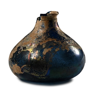 Roman Blue Glass Vessel with Iridescence