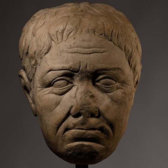 Life-Size Roman Republican Marble Portrait Head of a Man