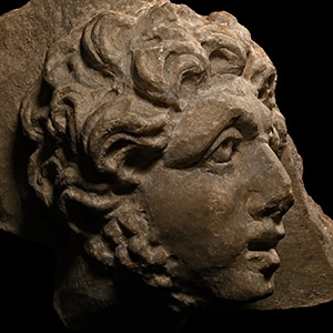 Roman Marble Head of a Man in Relief