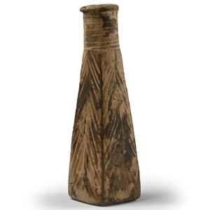 Western Asiatic Terracotta Flask with Incised Decoration