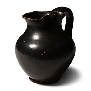 Greek Black-Glazed Trefoil Oinochoe