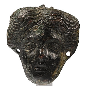 Roman Bronze Female Head Applique