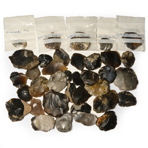 Stone Age British Worked Flint Scraper Tool Group