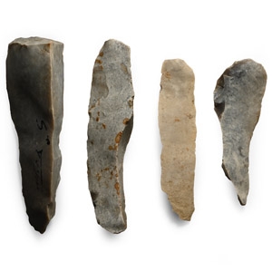 Stone Age Long Flint Knife Blade Group from Spiennes