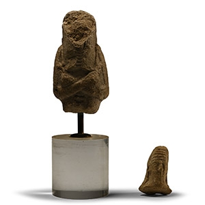 Egyptian Clay Shabti and Babylonian Head Group