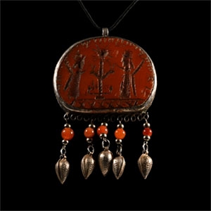 Silver-Coloured Metal Pendant with Dangles