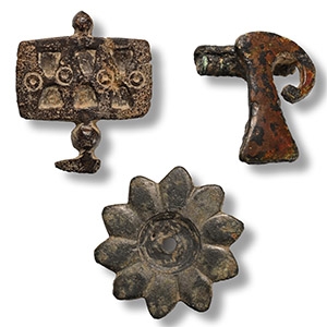 Roman Bronze Plate Brooch Group
