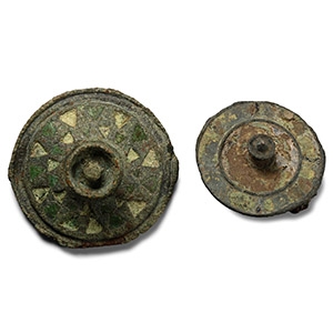 Roman Enamelled Bronze Plate Brooch Group