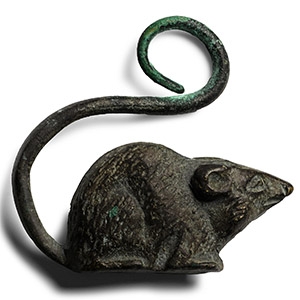 Roman Bronze Mouse Statuette
