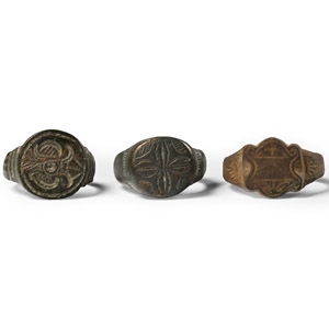Medieval Decorated Bronze Ring Group