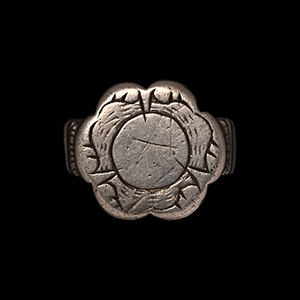 Large Medieval Decorated Silver Ring