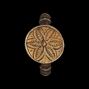 Medieval Decorated Silver-Gilt Ring with Flower