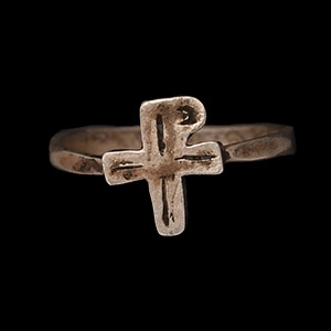 Byzantine Style Silver Ring with Cross