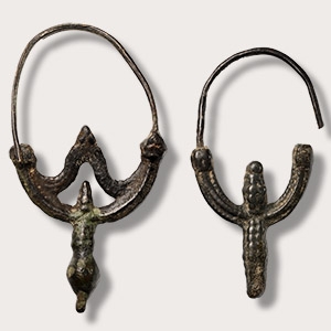 Viking Age Bronze Earring Pair