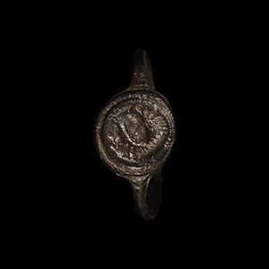 Roman Bronze Ring with Wolf