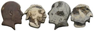 Group of Two [2] Coin Cutouts.