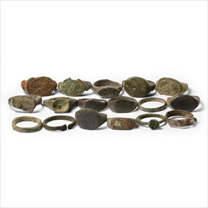 Roman and Other Bronze and Silver Ring Collection