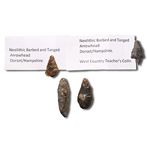 Stone Age English Flint Arrowhead Collection