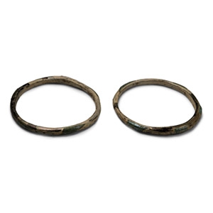 Roman Iridescent Glass Bangle Pair