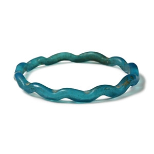 Post Medieval Wavy Blue Glass Bangle