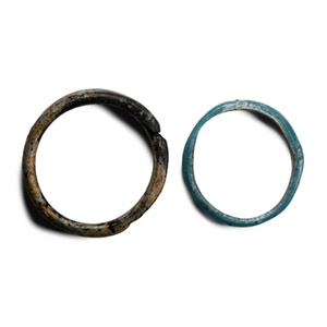 Roman Blue Glass Bangle Pair