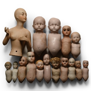 Victorian Porcelain Dolls Head and Body Group