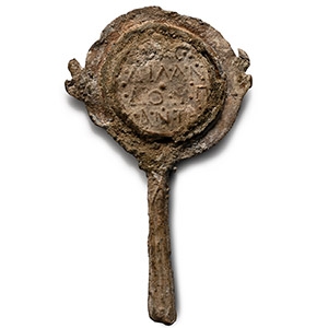 Late Roman Votive Lead Mirror Inscribed For the woman who loves her husband