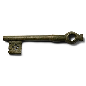 Large Romano-British Bronze Door Key