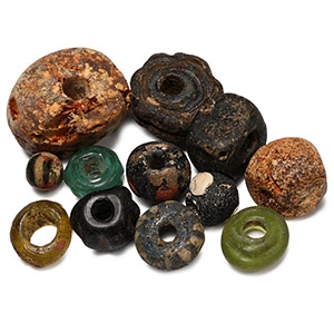 Anglo-Saxon Glass and Amber Bead Collection