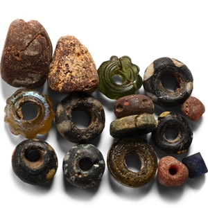 Anglo-Saxon Glass and Amber Bead Collection