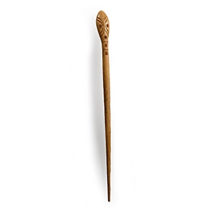 Roman Ornate Bone Hair Pin with Snake-Head Terminal