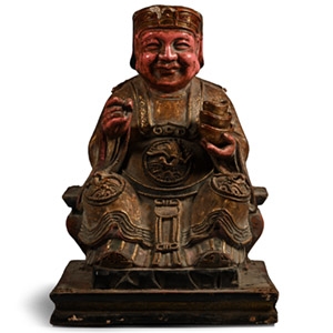Chinese Gilded Wooden Temple Figure