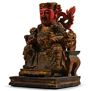 Chinese Gilded Wooden Temple Figure