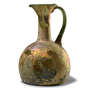 Roman Glass Jug with Pearly Iridescence
