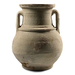 Roman Double-Handled Lightly Glazed Jar