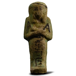 Egyptian Faience Shabti for Nes-Khonsu