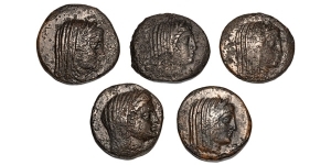 Group of Five [5] Thrace, Byzantion in alliance with Kalchedon AE Coins.