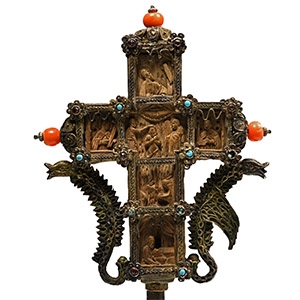 Mount Athos Wooden Cross with Silver-Gilt Mounts