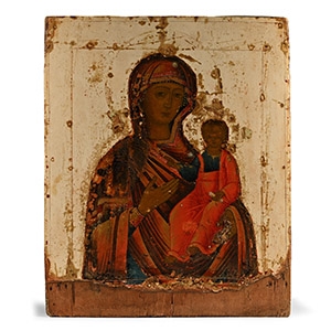 Russian Icon with Mother of God and Christ