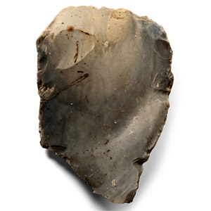 Very Large Stone Age Knapped Blue-Grey Flint Scraper