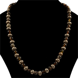 Western Asiatic Glass and Silver Bead Necklace