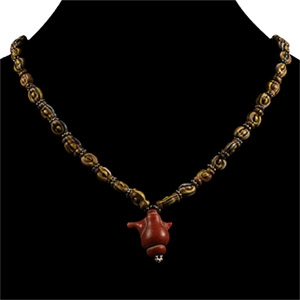 Western Asiatic Glass and Silver Bead Necklace