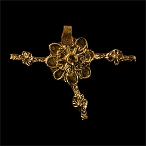Greek Re-used Gold Filigree Cross Pendant