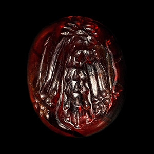 Hellenistic Garnet Gemstone with Hercules Club and Lionskin