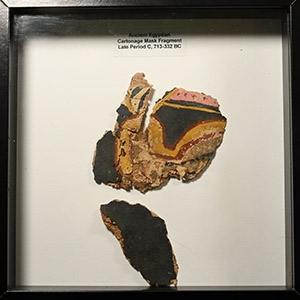 Egyptian Painted Cartonnage Cartouche Fragment