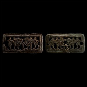 Ordos Bronze Belt Buckle Pair with Camels