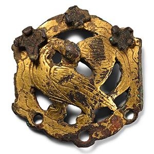 Ordos Gilt Bronze Mount with Bird