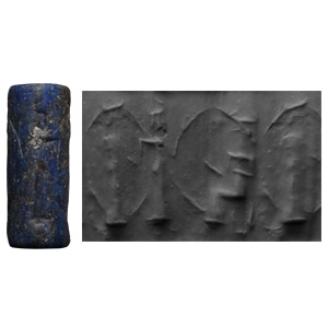 Mesopotamian Cylinder Seal with Seated Deity