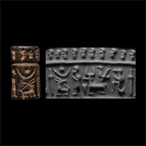 Syro-Cappadocian Cylinder Seal with Animals and Figures