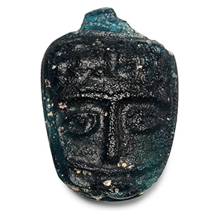 Roman Blue Glass Face Pendant